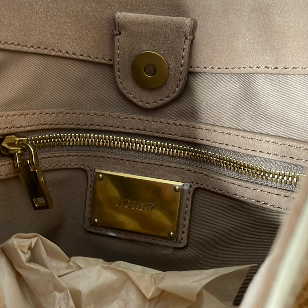 Crew Raffia Cotton Cream Leather Bag W Crossover Strap - Picture 2 of 8